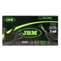 JBM 54178 - GUANTES NEGROS DESECHABLES DE NITRILO T:M 7,0MIL (100 UDS.)