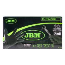 JBM 54179 - GUANTES NEGROS DESECHABLES DE NITRILO T:L 7,0MIL (100 UDS.)